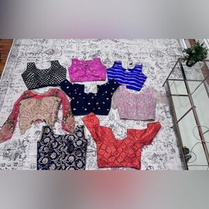 Indian blouse M/L Size Indian wedding sari blouse top bridal choli Lot Of 8